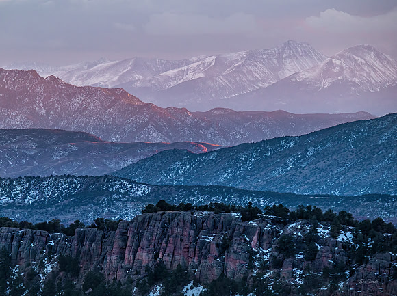 Colorado Mountain Layers at Sunset